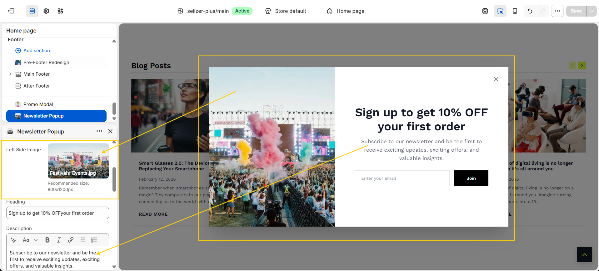 Newsletter Popup (Modern Split Layout)